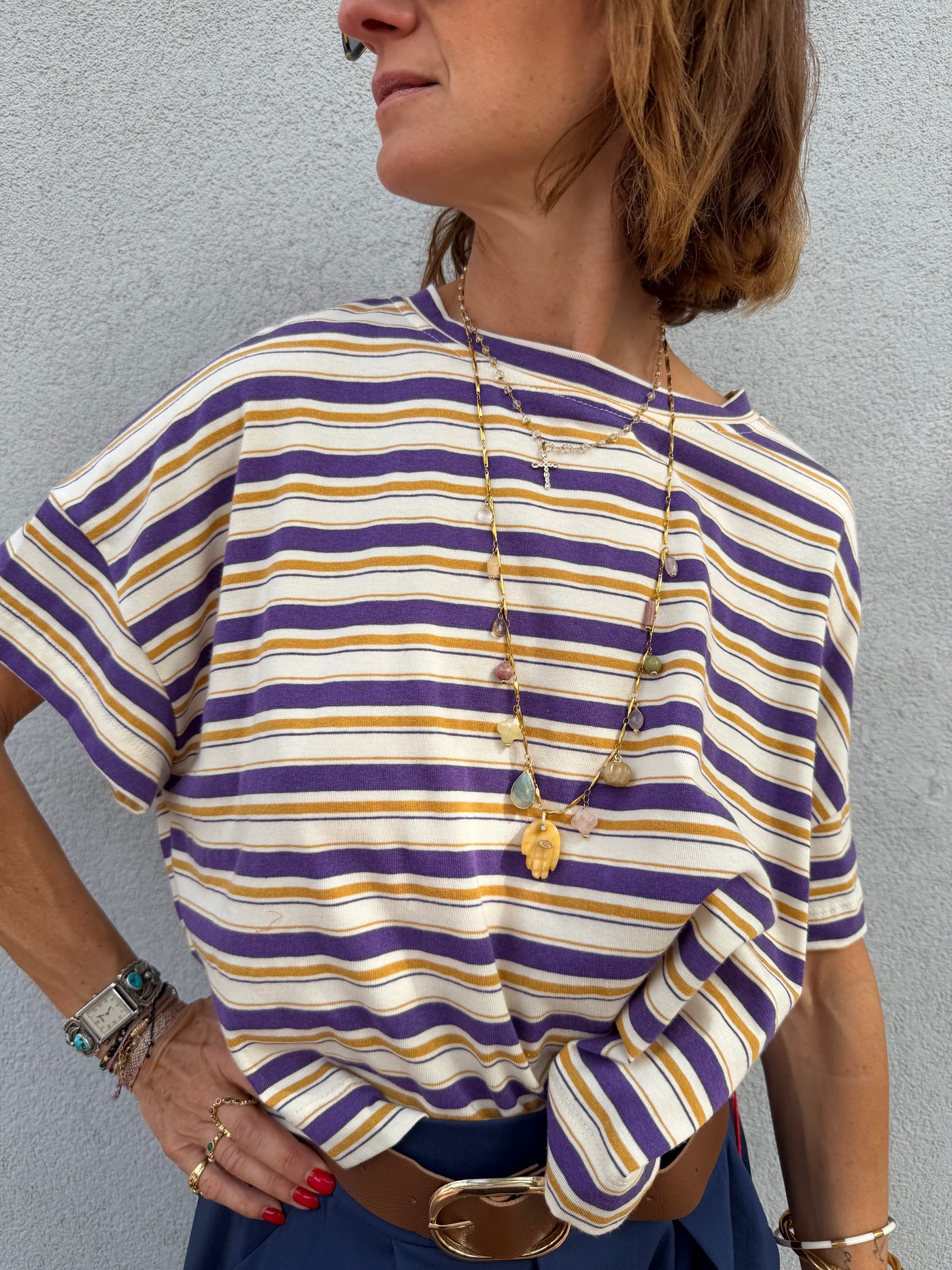 T-shirt Johanna Apoline à rayures court