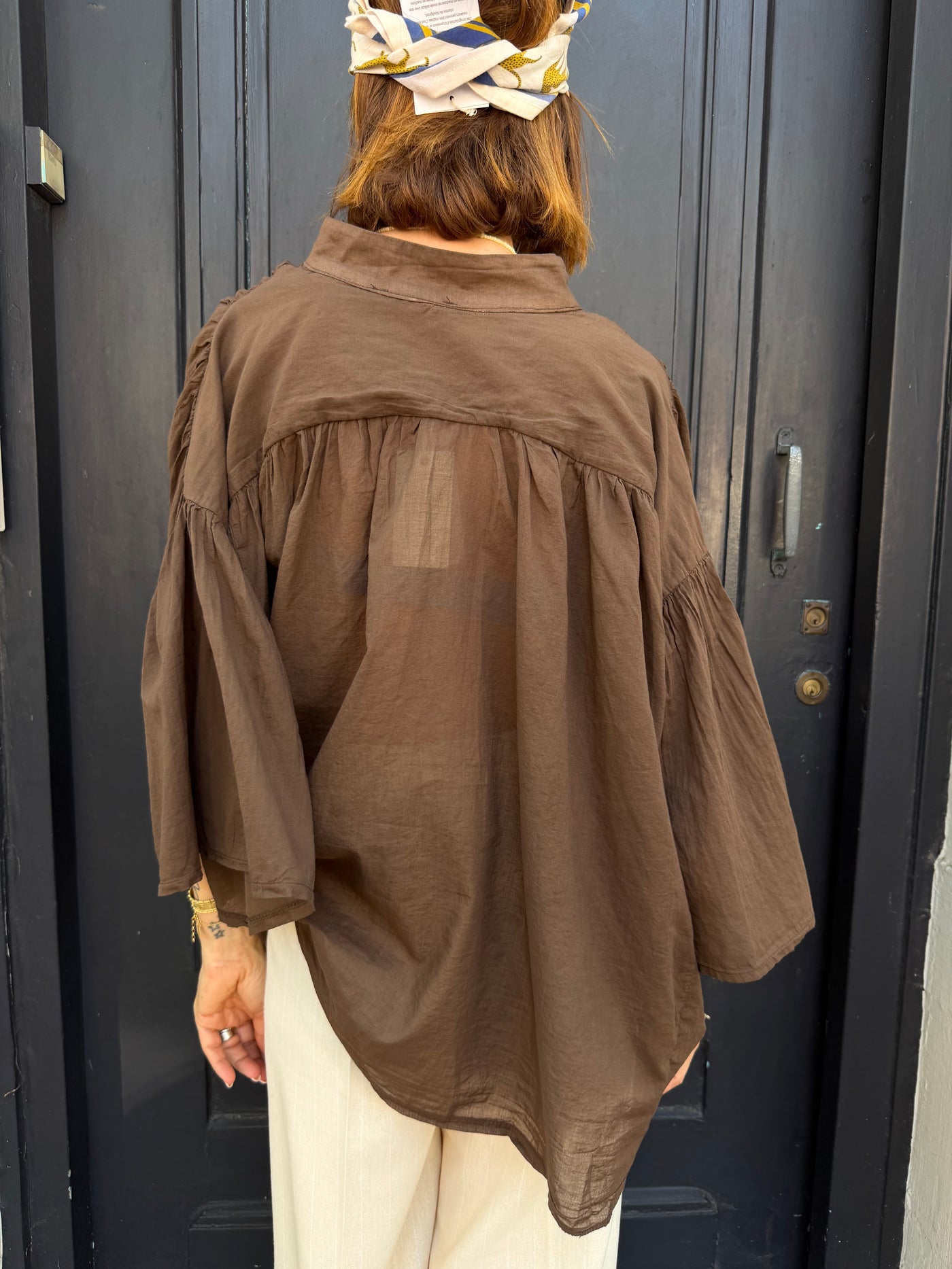 Blouse Constance voile de coton chocolat