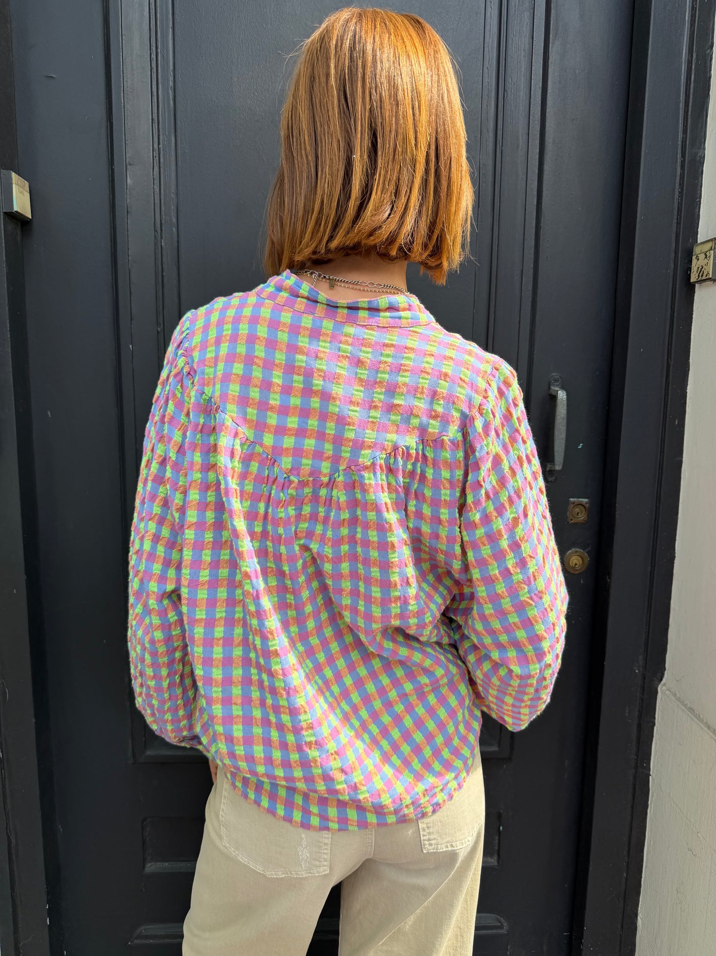 Blouse Chloé à carreaux multi