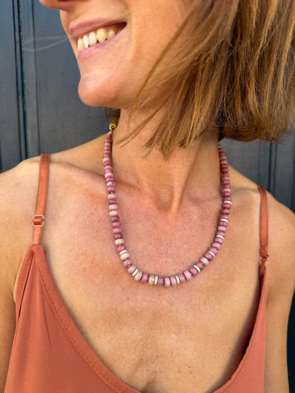 Collier Rosalia Agate rose