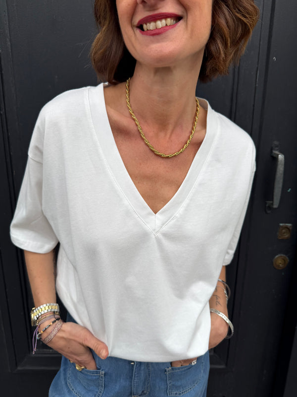 T-shirt Basile coton col V