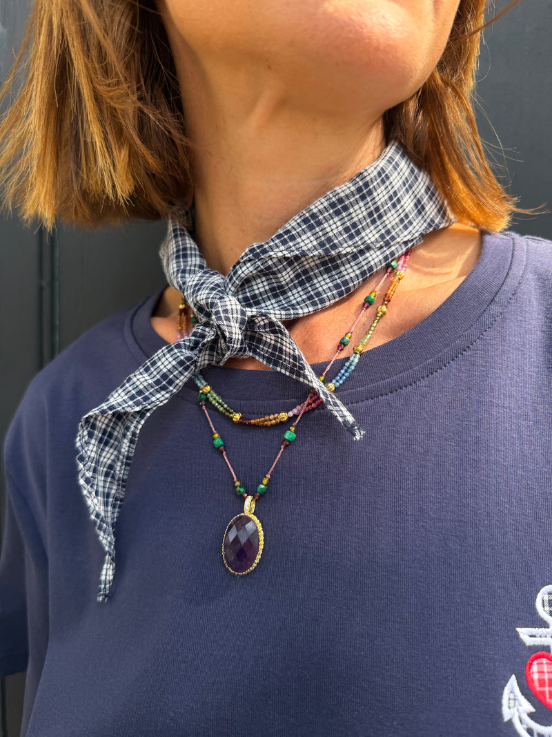 T-shirt Johanna Mera avec foulard Vichy