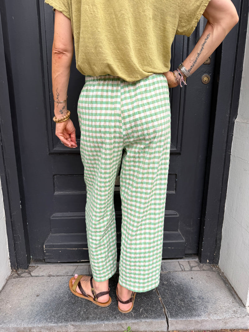 Pantalon Johanna Lorie à carreaux vert