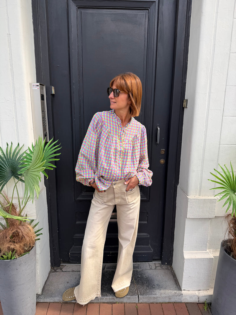Blouse Chloé à carreaux multi