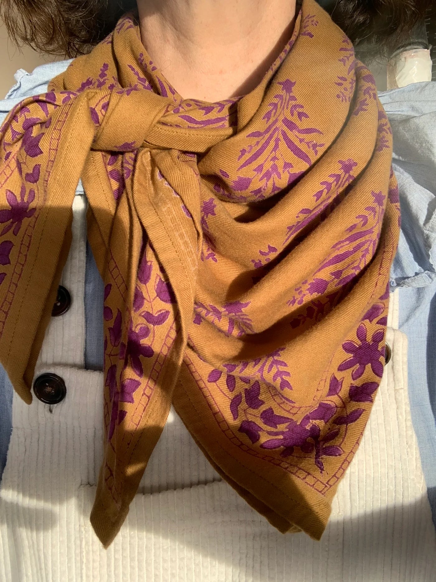 Foulard Byzantine Grand Galatie caramel / flame