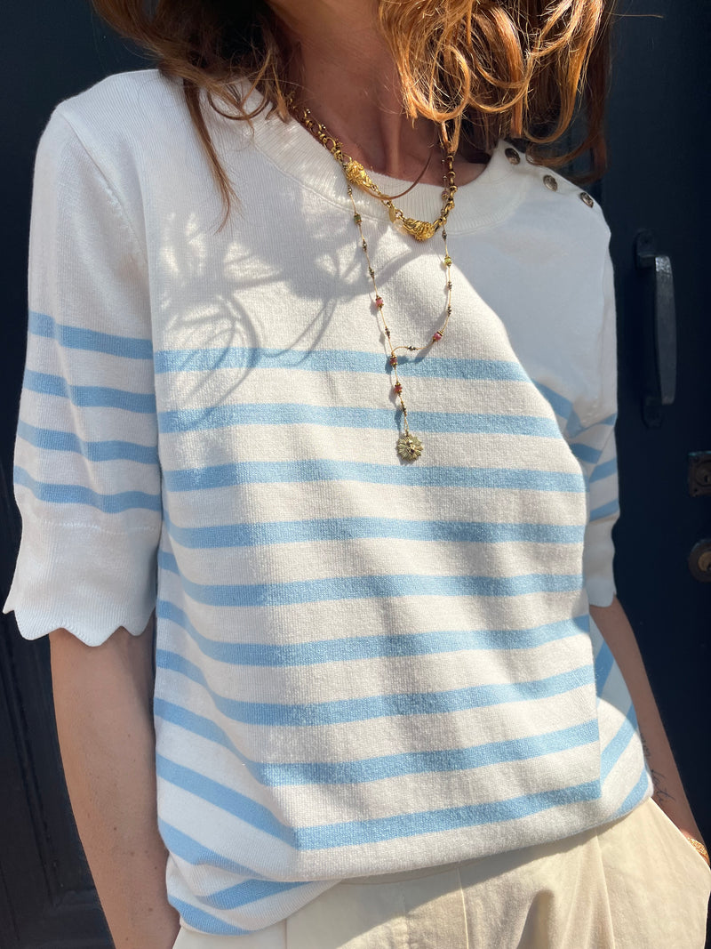 Pull CREAM VILLEA manches courtes