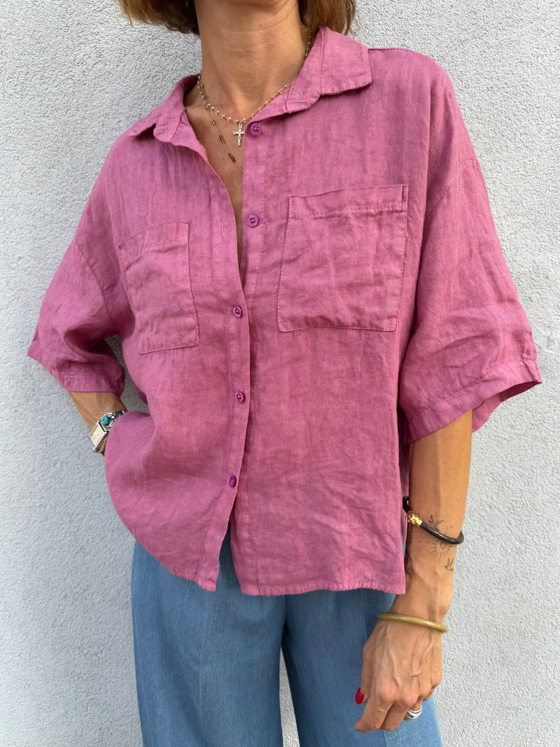 Blouse Milana en lin poches plaquées