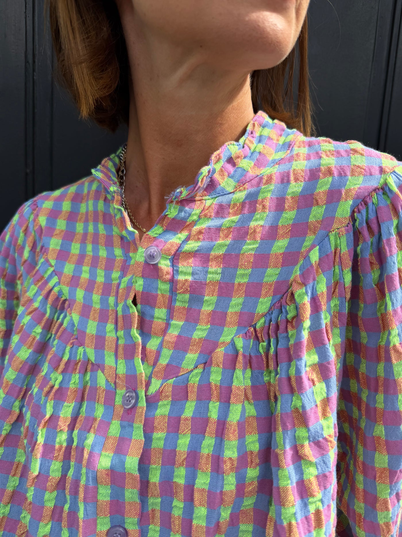 Blouse Chloé à carreaux multi