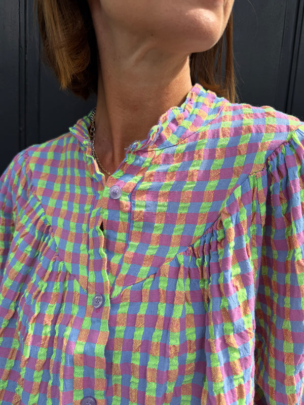 Blouse Chloé à carreaux multi
