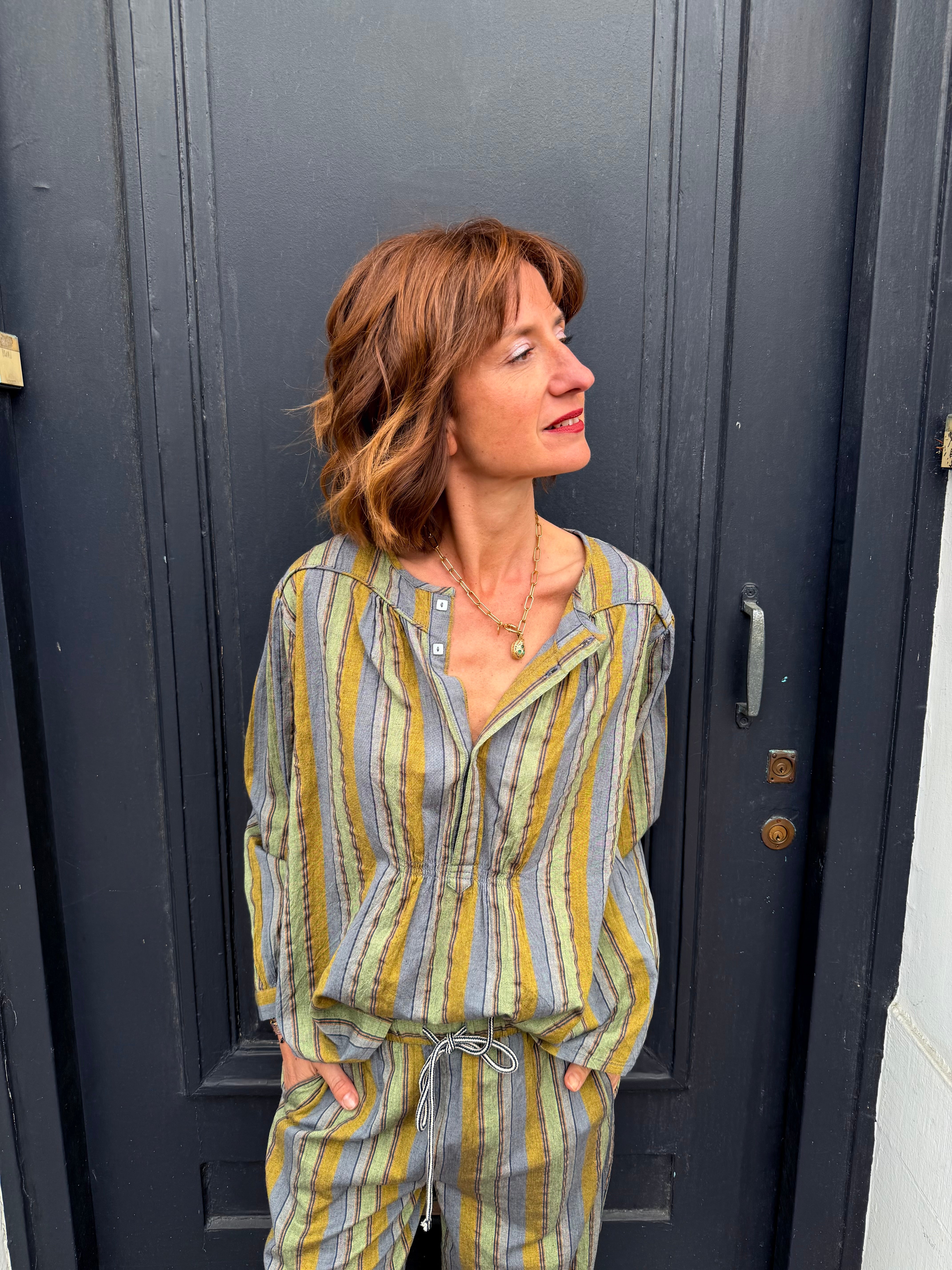 Blouse HOD Marika green stripe