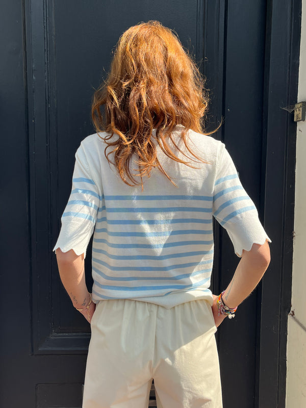 Pull CREAM VILLEA manches courtes