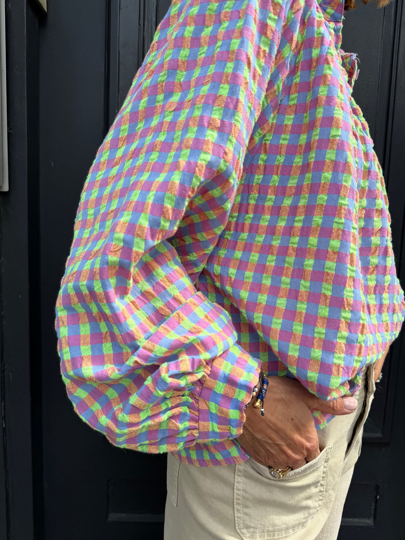 Blouse Chloé à carreaux multi
