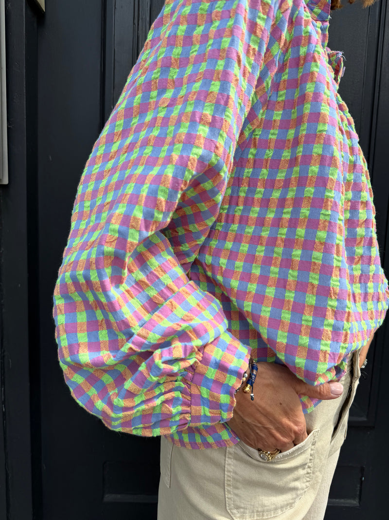 Blouse Chloé à carreaux multi
