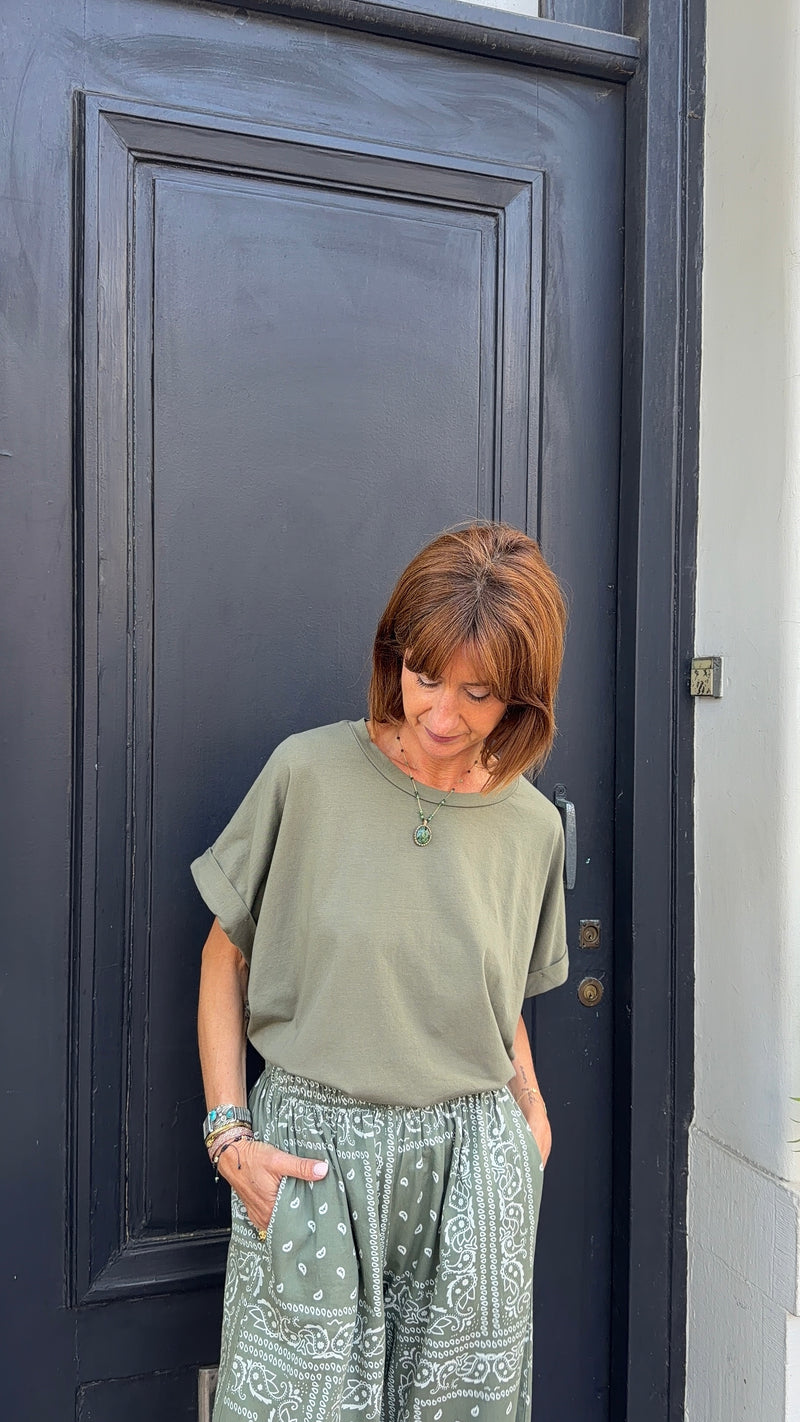 T-shirt Bob kaki manches courtes
