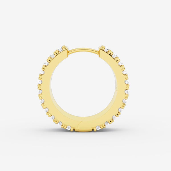 Créoles billion avenue flat diamond earring gold