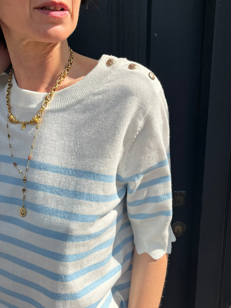 Pull CREAM VILLEA manches courtes