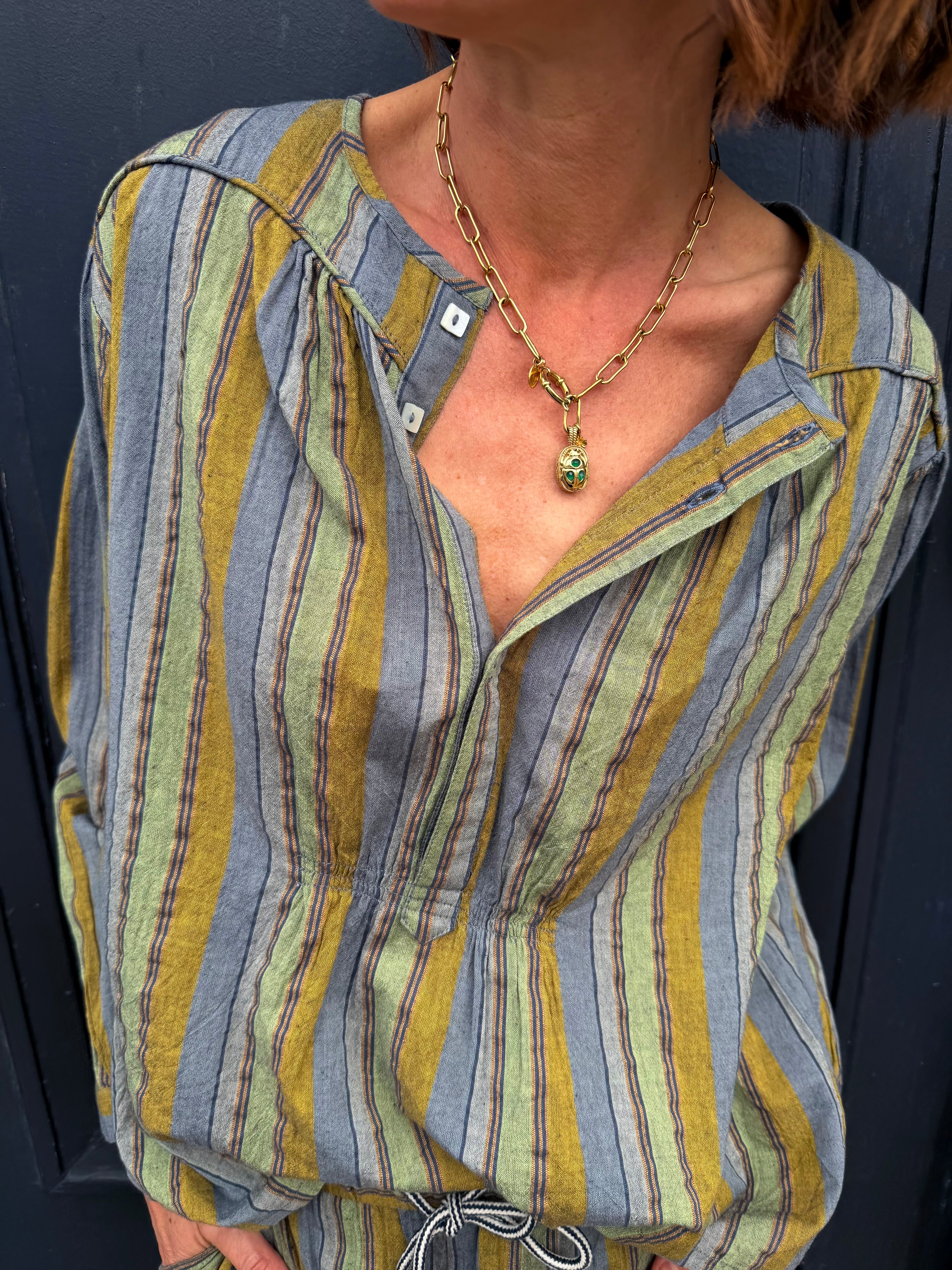 Blouse HOD Marika green stripe