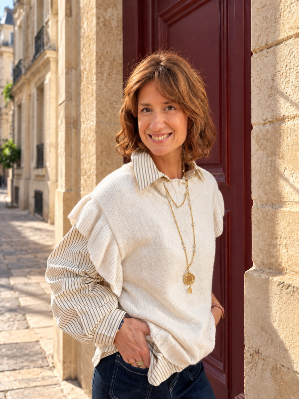 Pull Please Magda Sans manches Col Cheminé