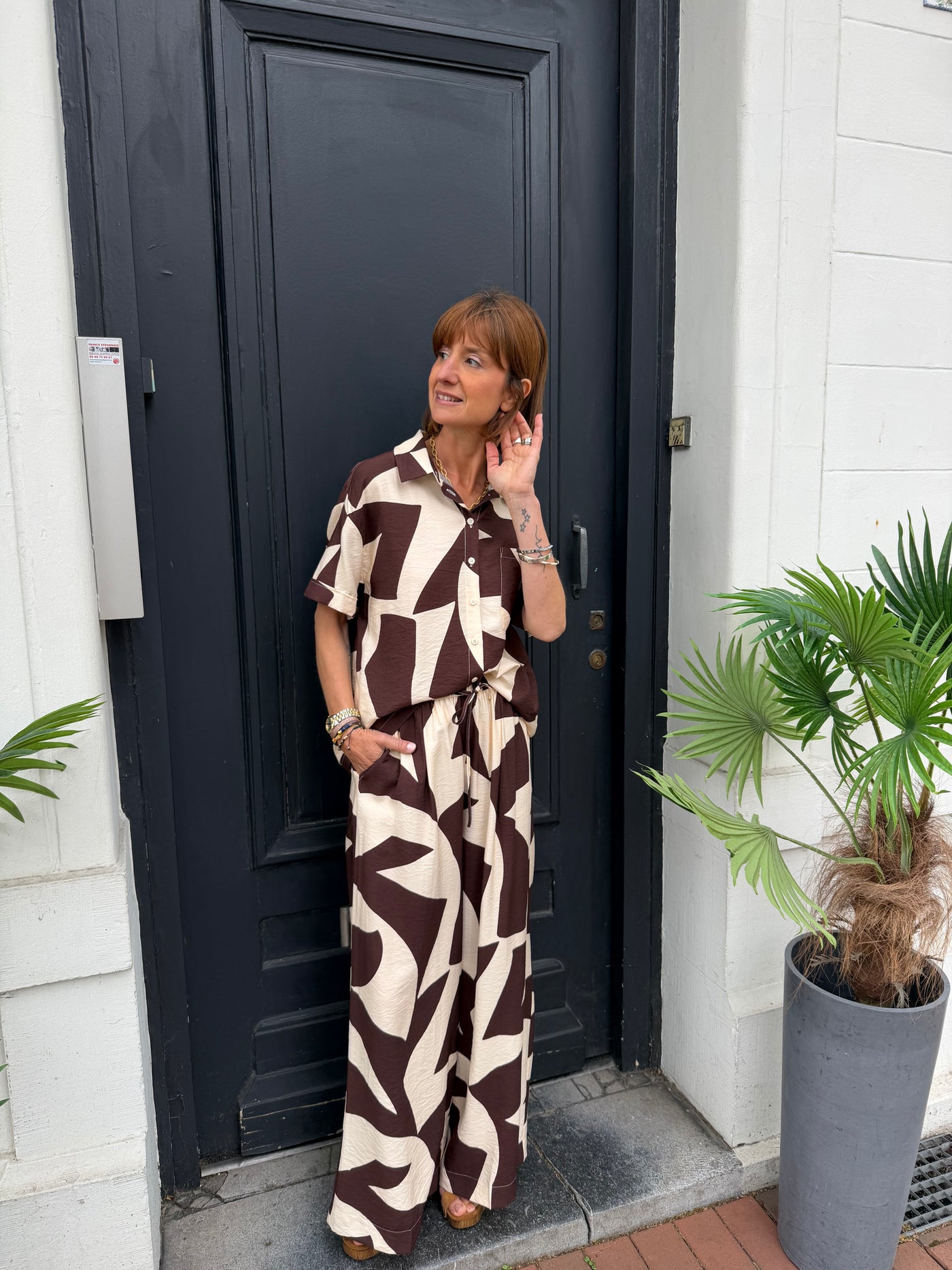 Pantalon Grace & Mila Veni imprimé géométrique