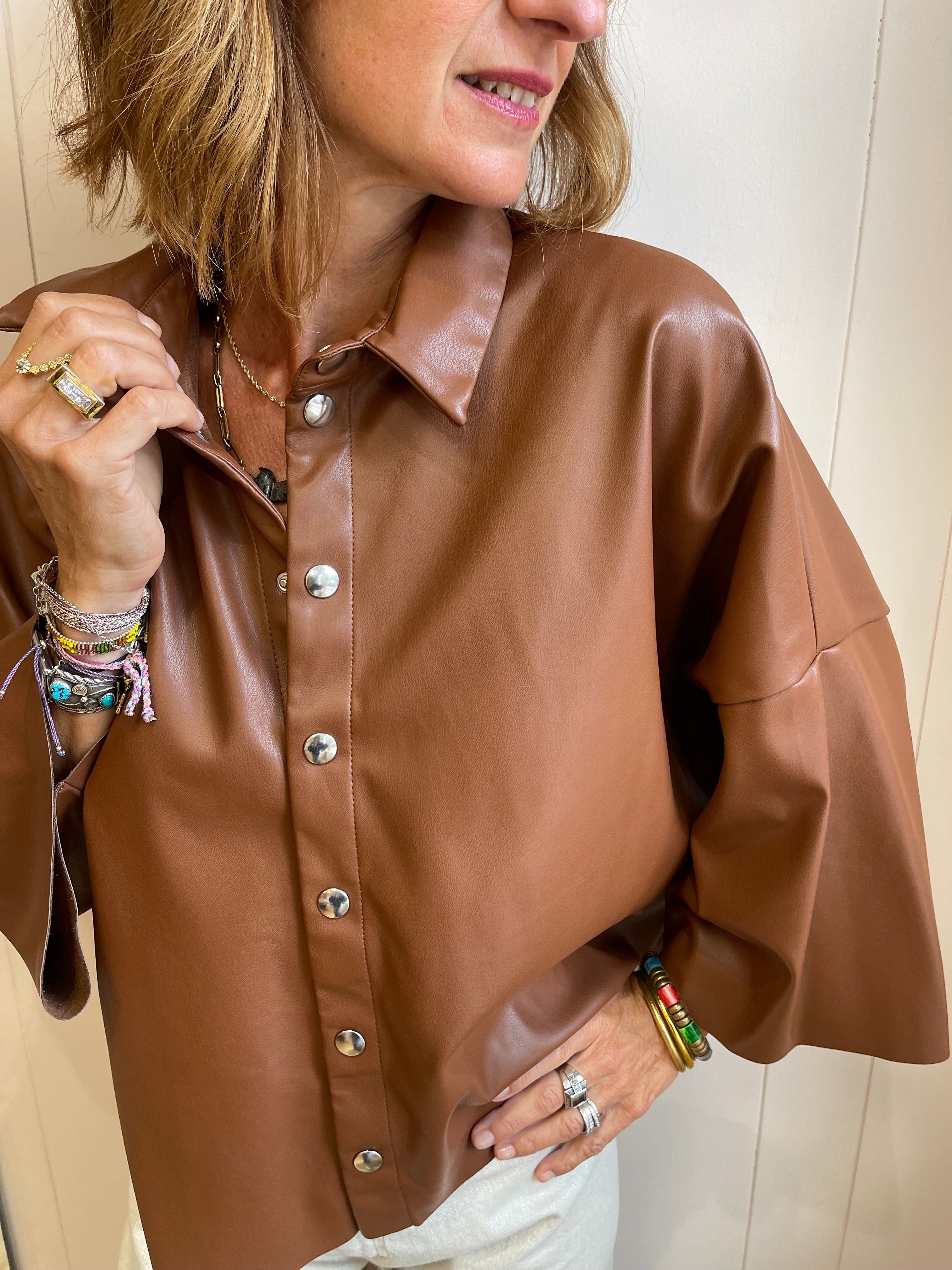 Veste chemise MARIA simili-cuir Dixie