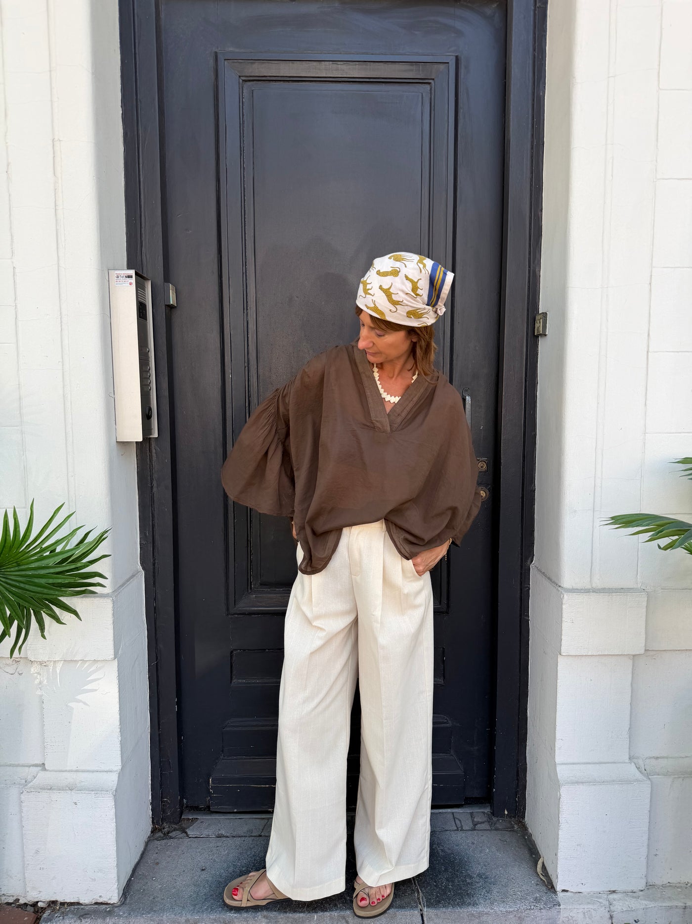 Blouse Constance voile de coton chocolat