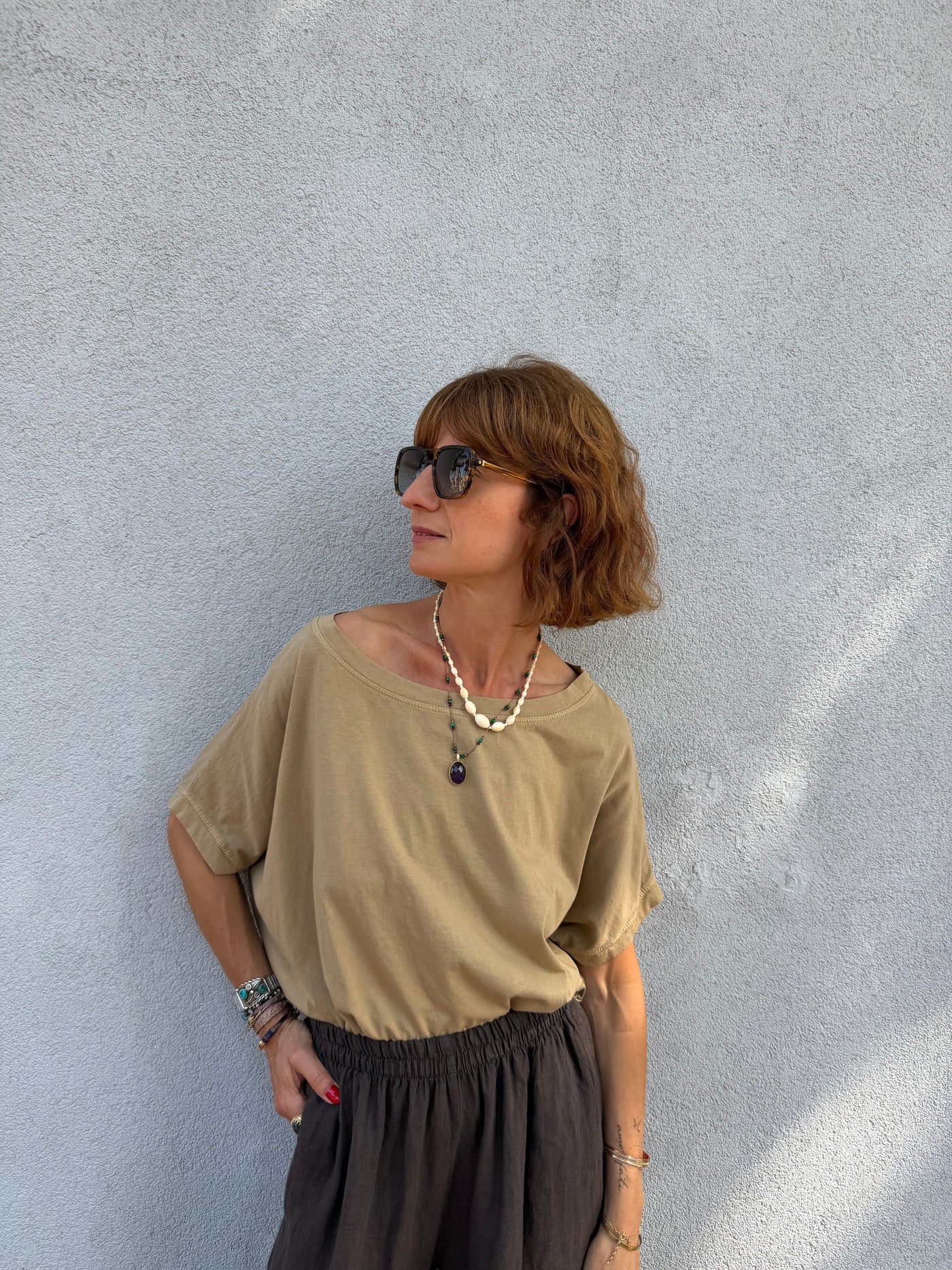 T-shirt Johanna Tea col bateau