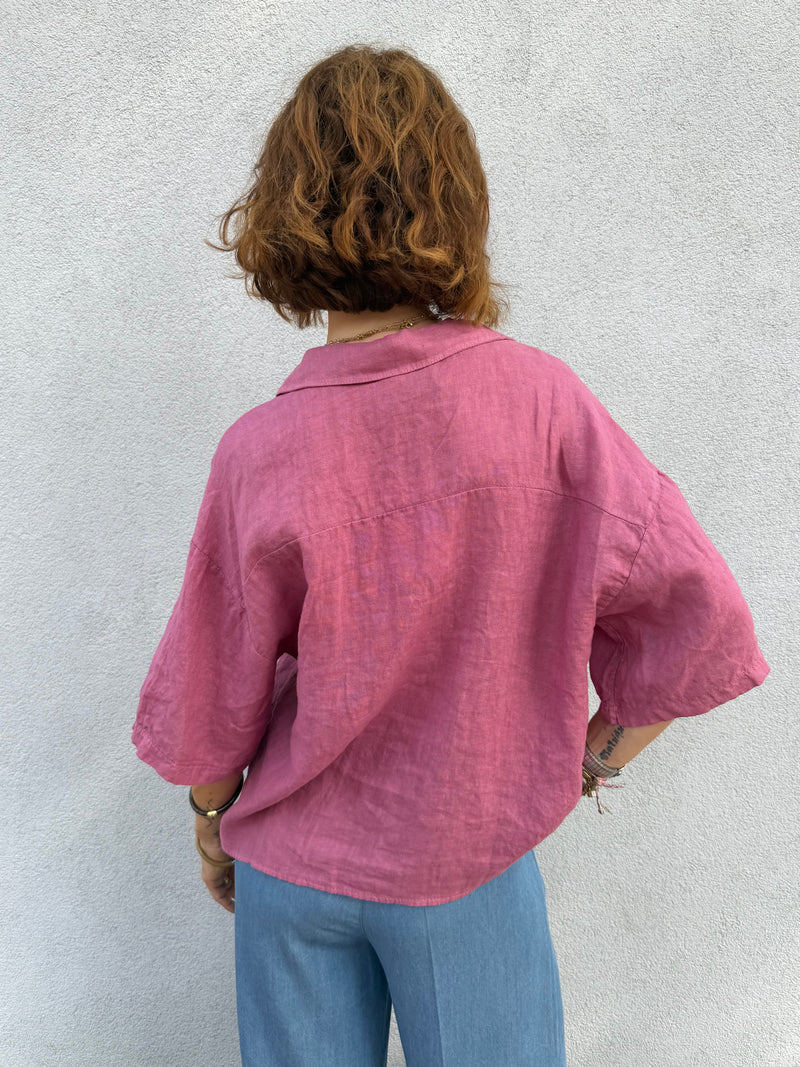 Blouse Milana en lin poches plaquées
