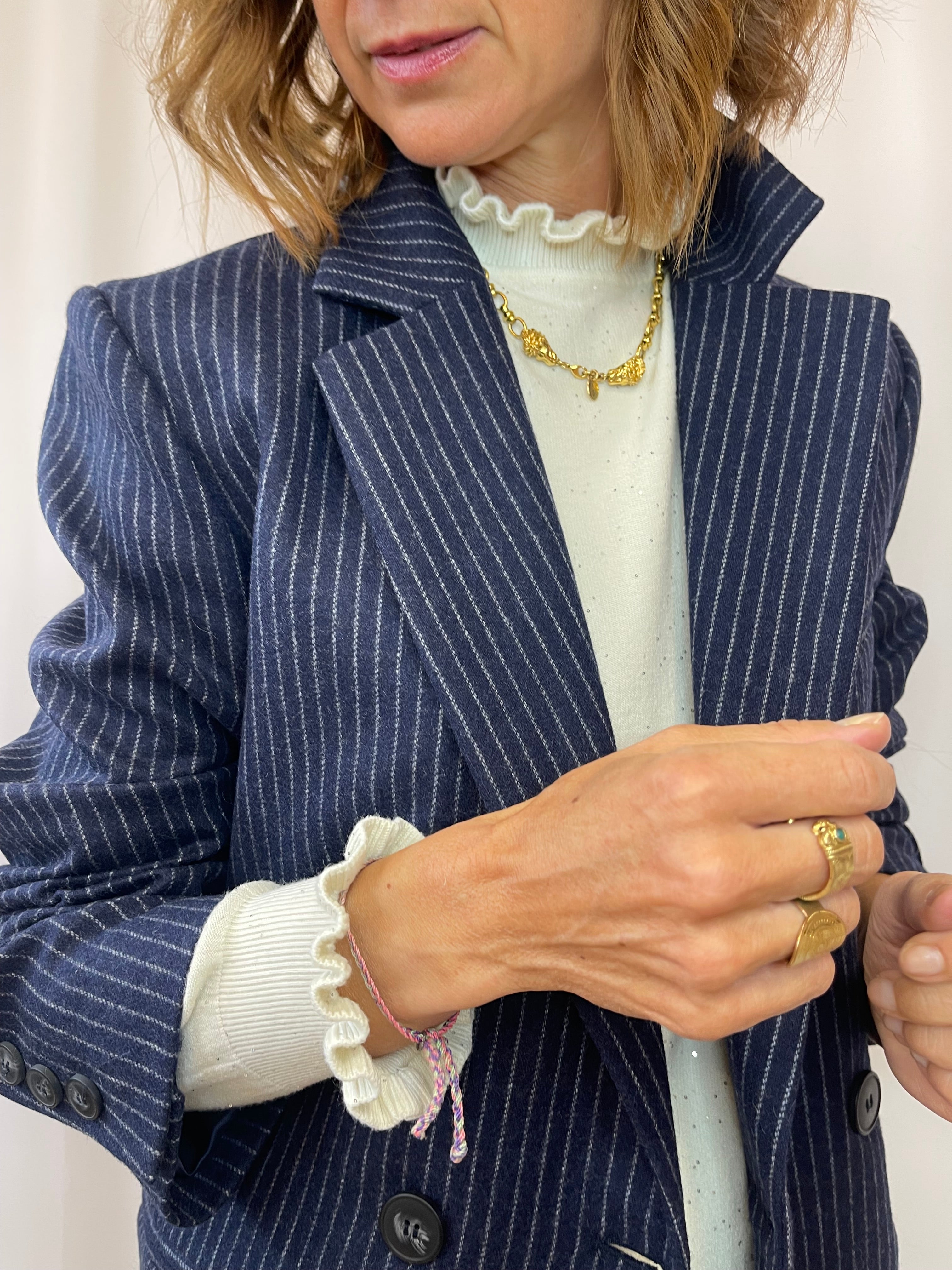 Blazer JACKIE navy note Maison Hôtel