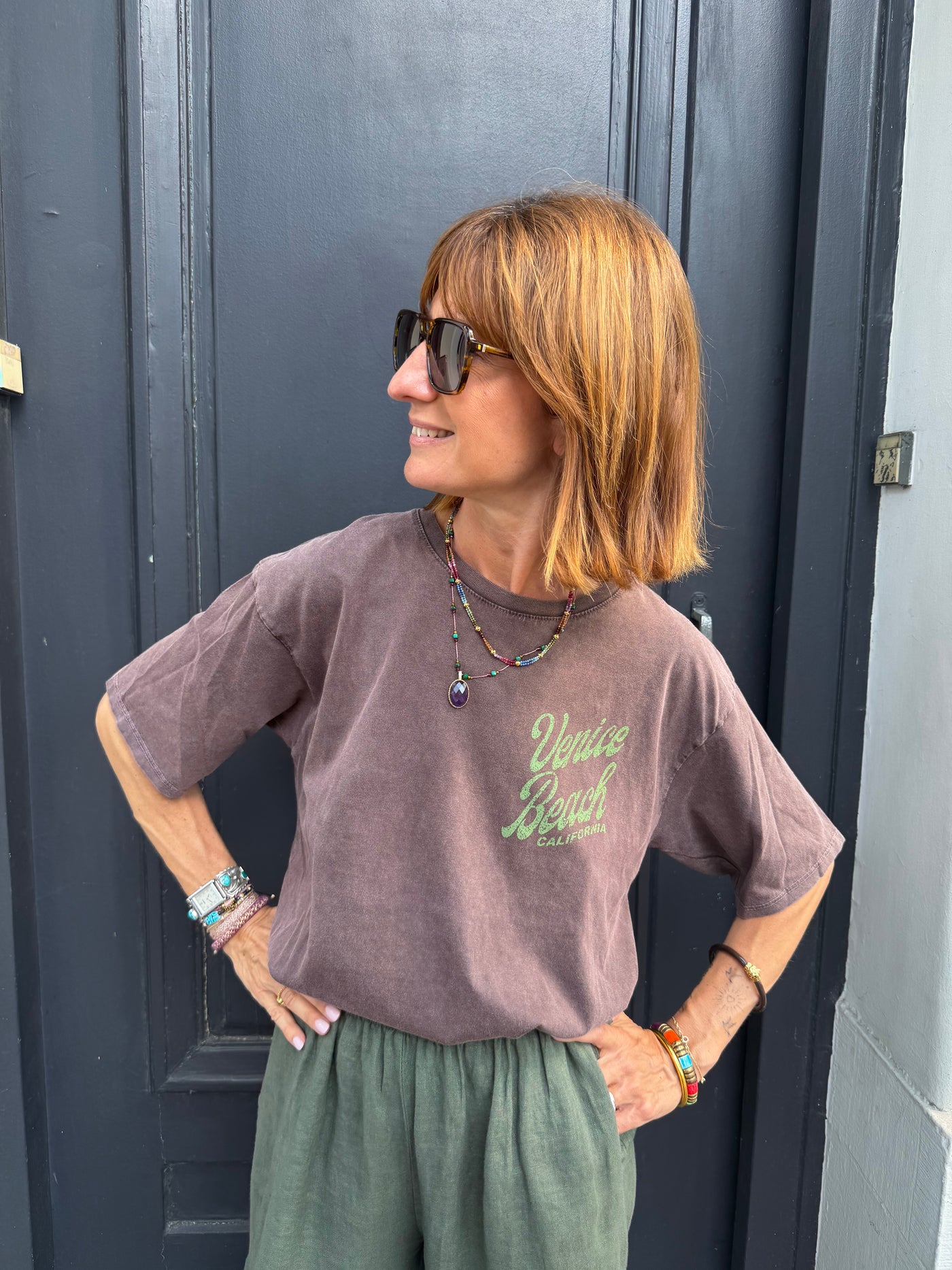 T-shirt Venice manches courtes chocolat