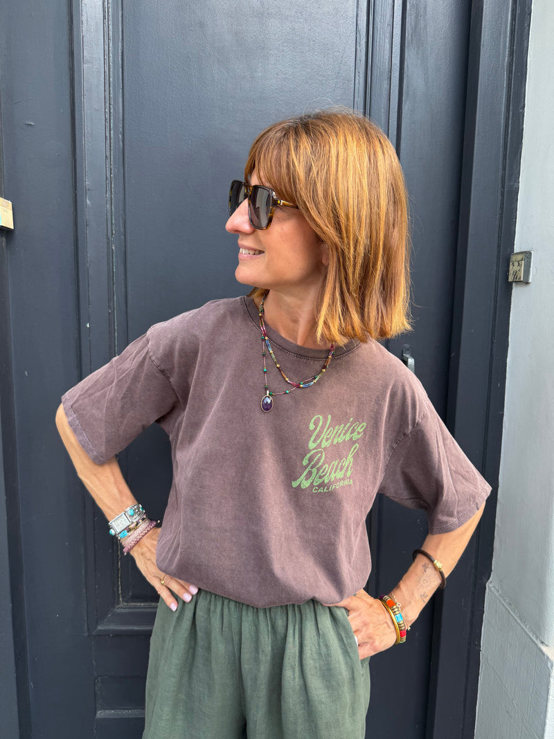 T-shirt Venice manches courtes chocolat