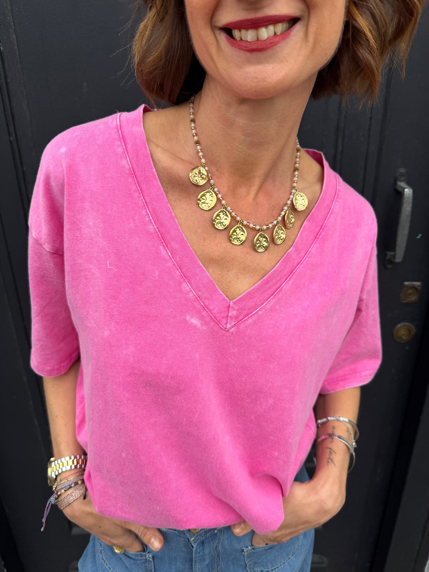 T-shirt Basile coton col V