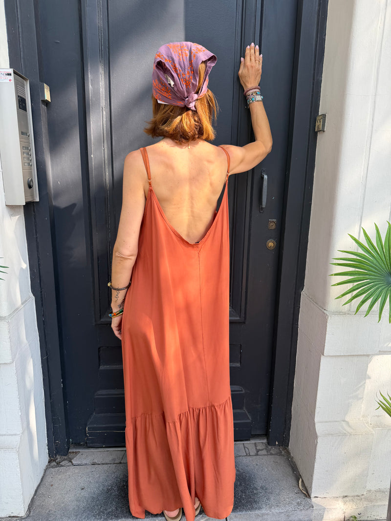 Robe Vick longue uni bretelles