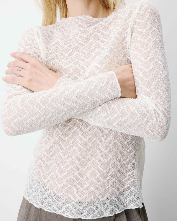 T-shirt GRACE & MILA Aube en dentelle écru