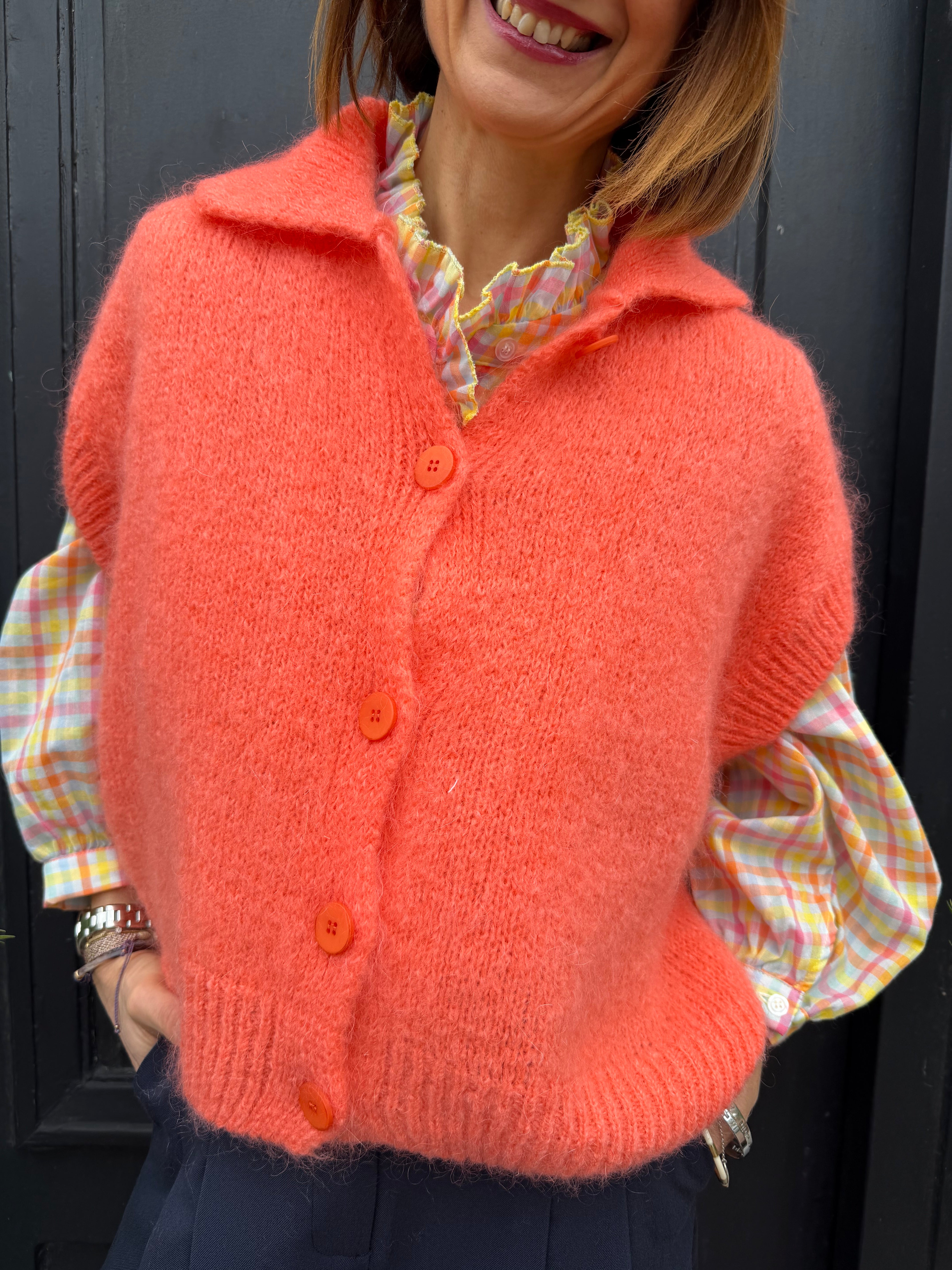 Gilet Mia vue de face orange 