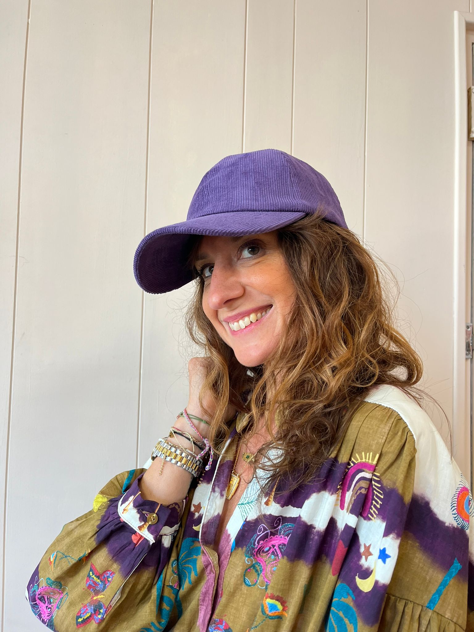 Casquette Velours Violette