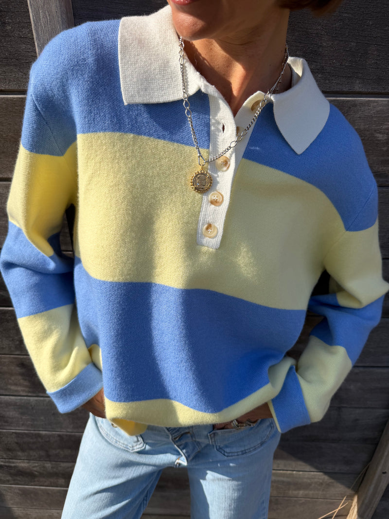 Pull polo ANTOINE à rayures