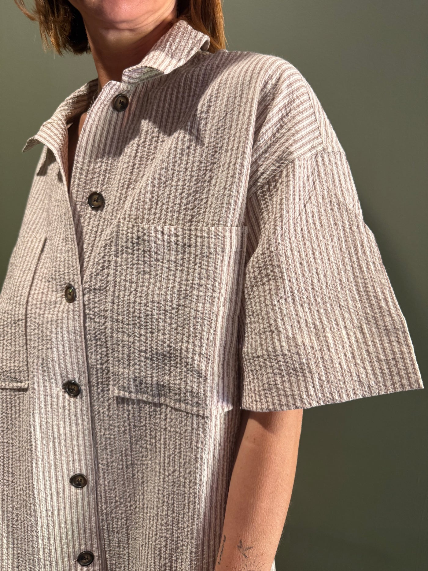 Robe HOD Palmito nut en sweersucker
