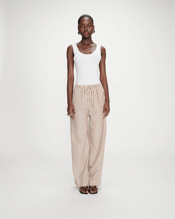 Pantalon Grace & Mila Volute à rayures mocha