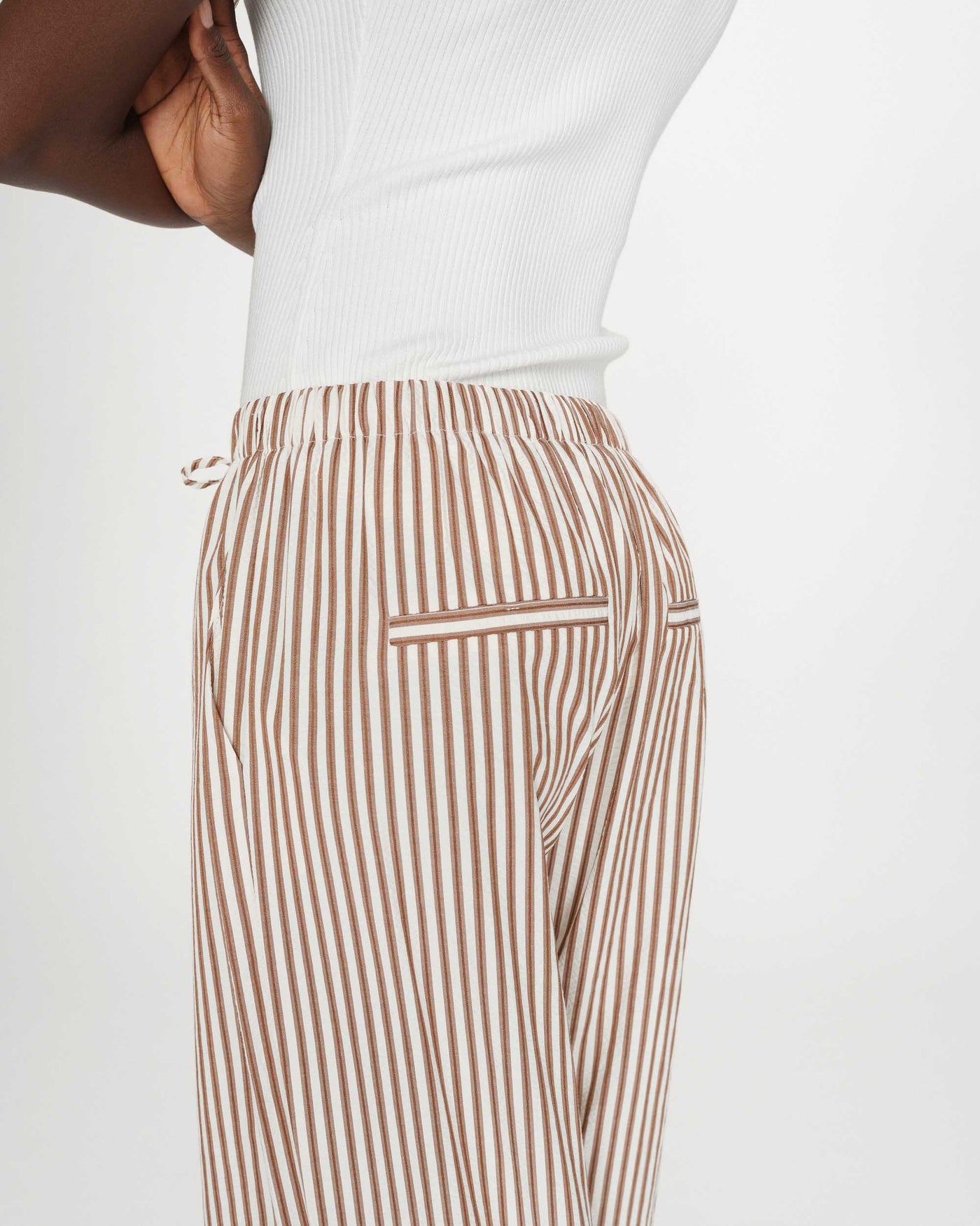 Pantalon Grace & Mila Volute à rayures mocha