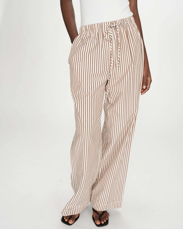 Pantalon Grace & Mila Volute à rayures mocha