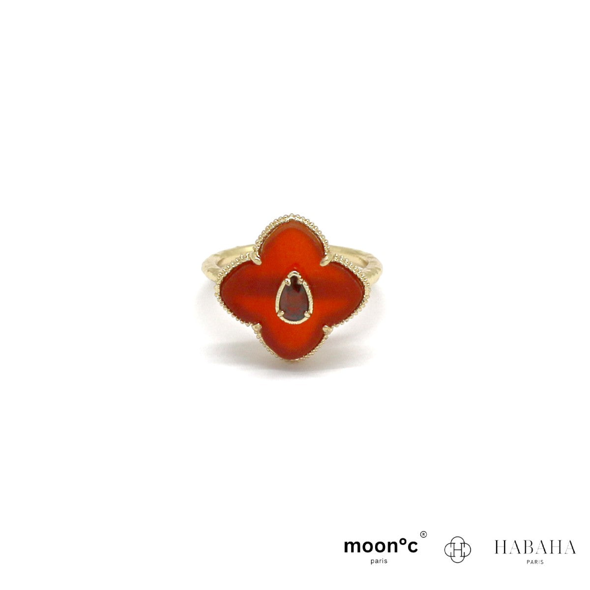 Bague TREFLE  en cornaline