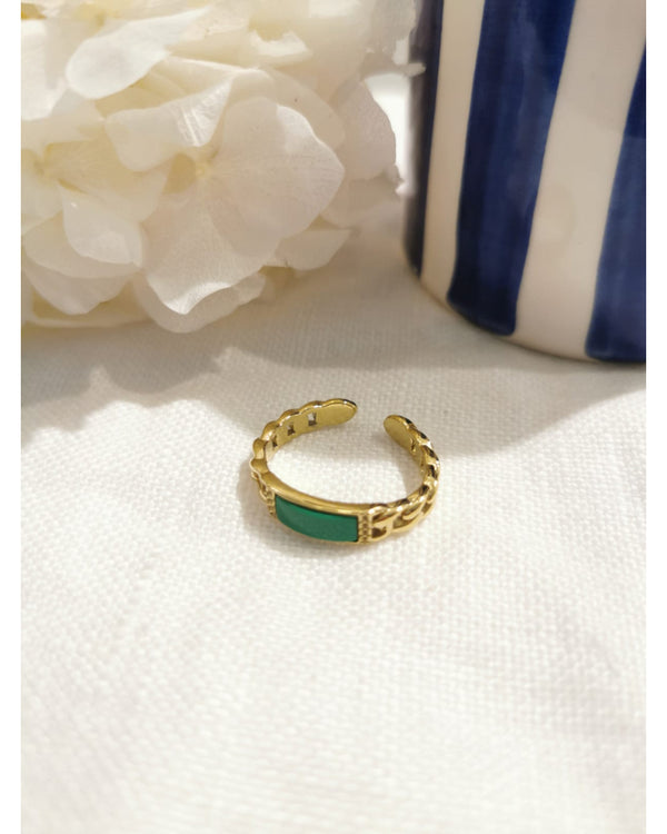 Bague verte dorée mila