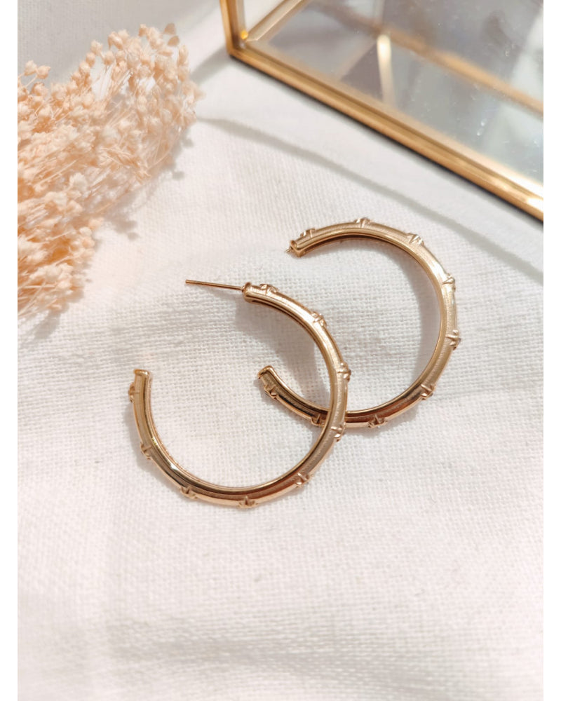 Boucle d'oreille JULIA créole strass doré