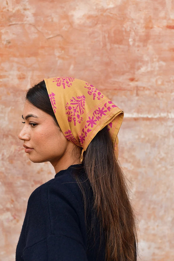 Foulard Byzantine Petit Galatie caramel / flame