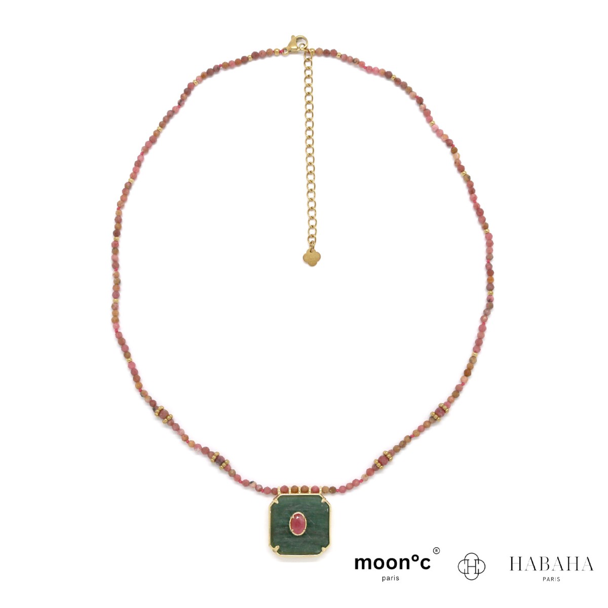 Collier pierre carré aventurine CARRE