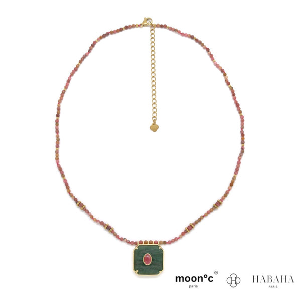 Collier pierre carré aventurine CARRE