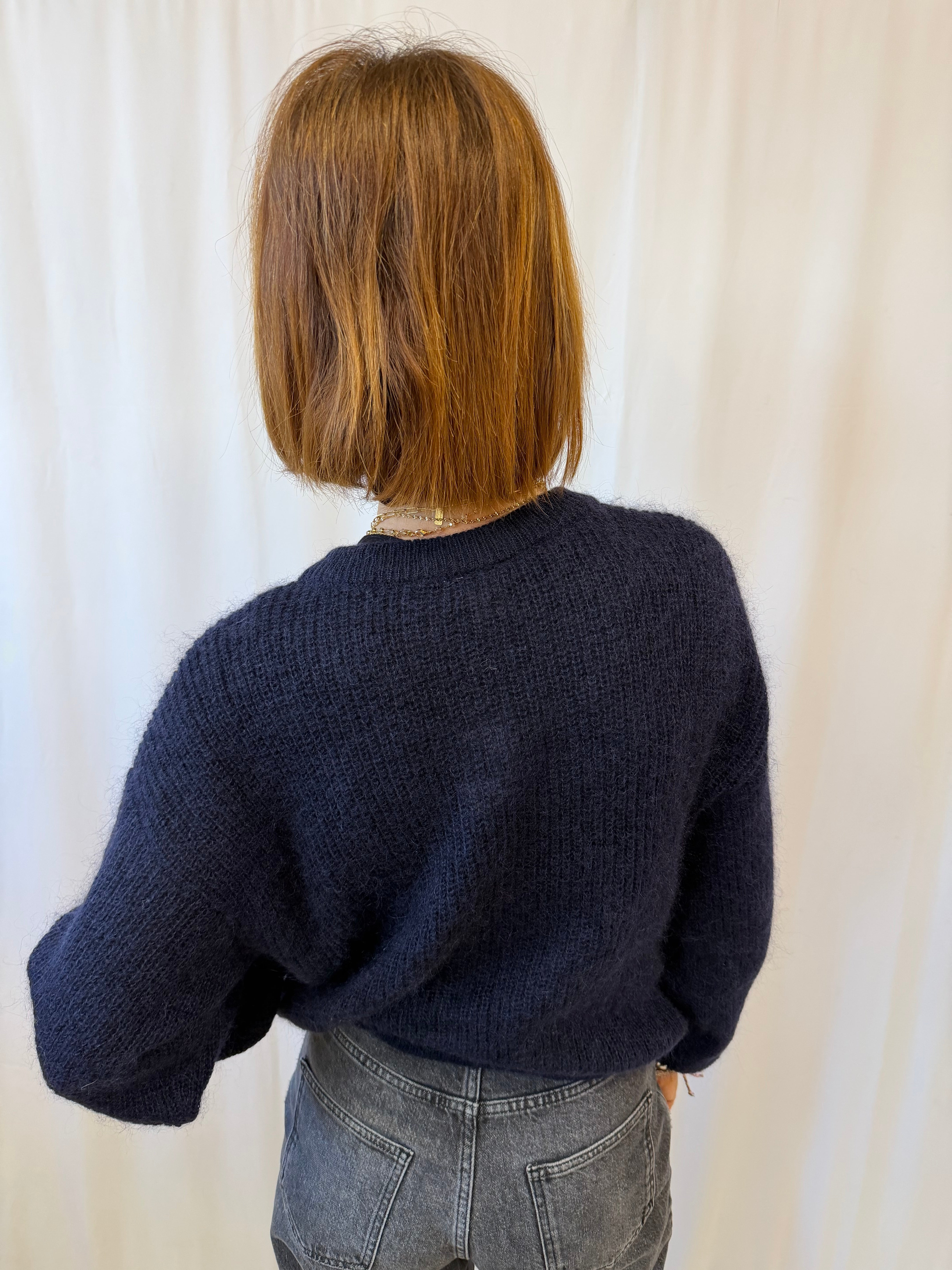 gilet leonie bleu marine vue de dos