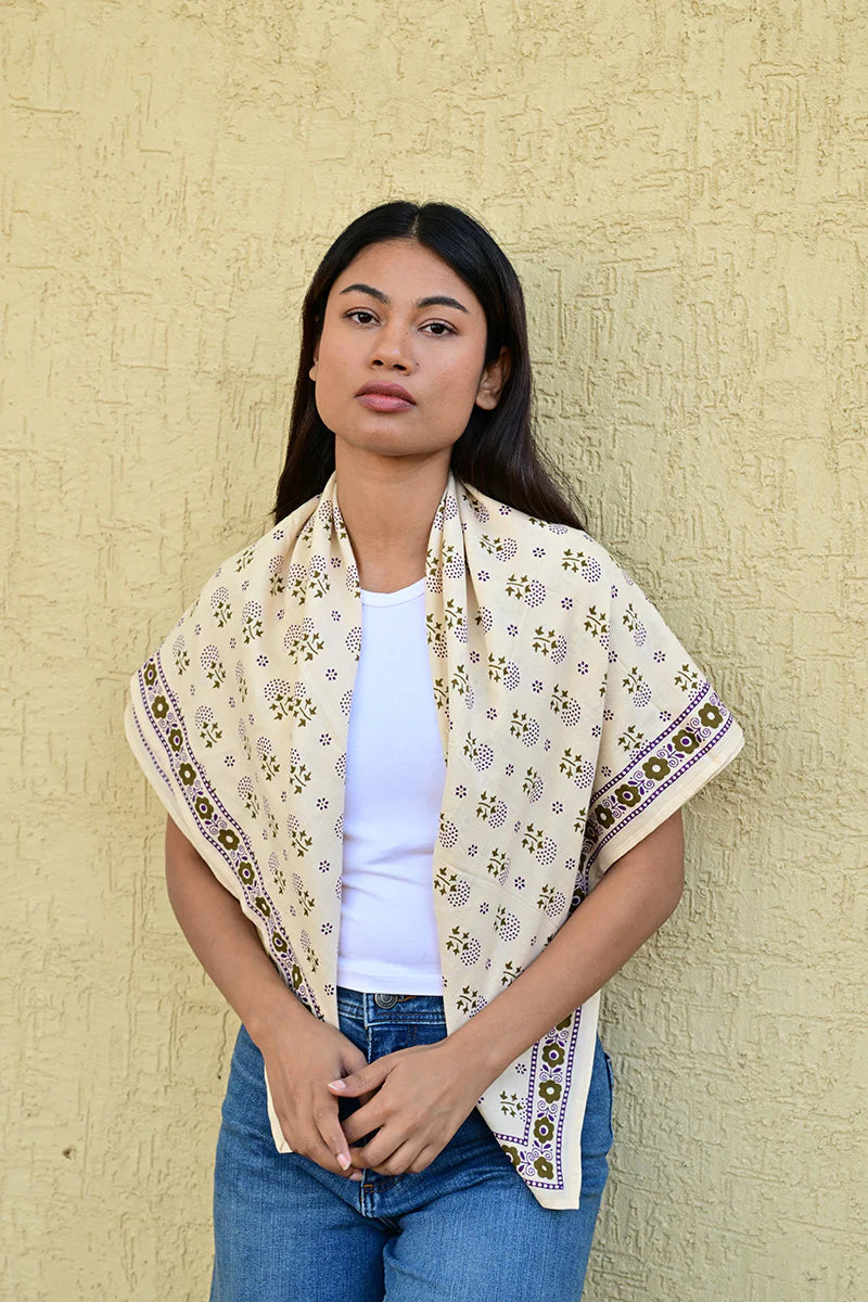 Foulard Byzantine Grand Anastase Latte