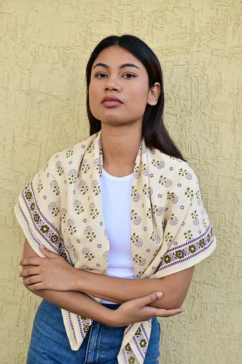 Foulard Byzantine Grand Anastase Latte