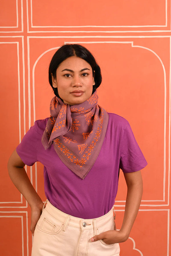 Foulard Byzantine Grand Galatie caramel / flame